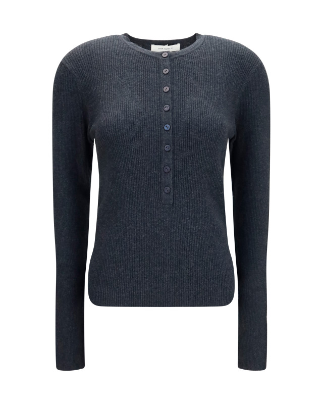 Airi Henley Sweater in cotton and cashmere