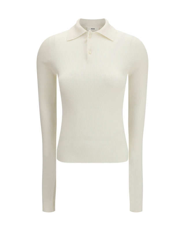 Long-sleeve silk Polo
