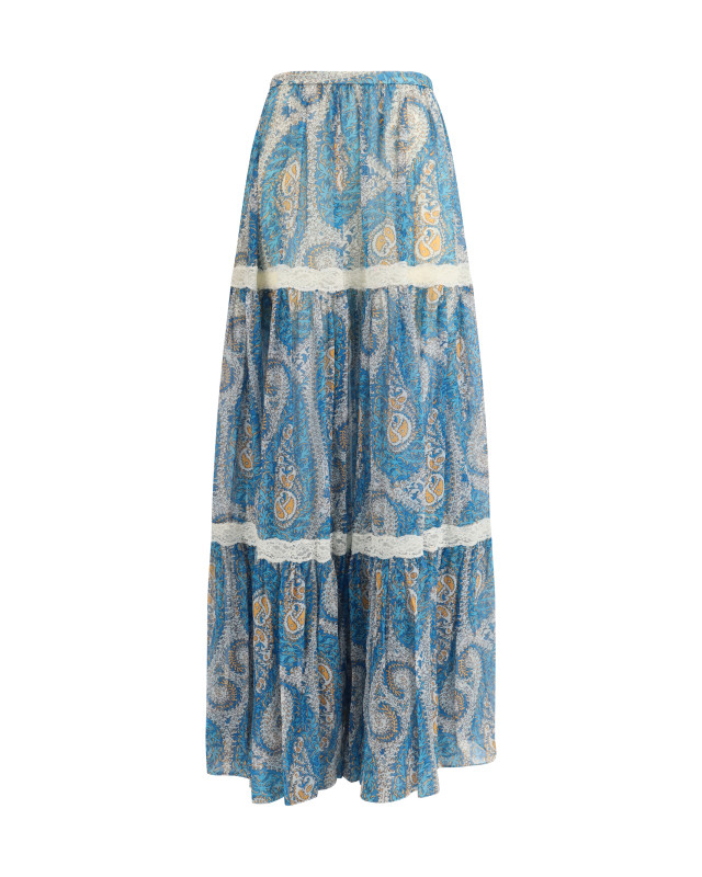 Silk crepon maxi Skirt