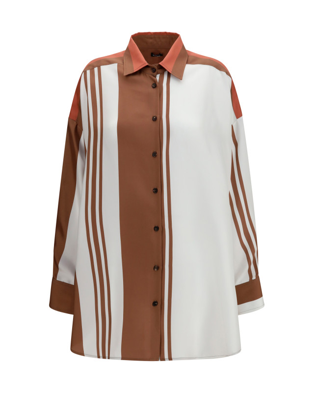 Long striped silk Shirt