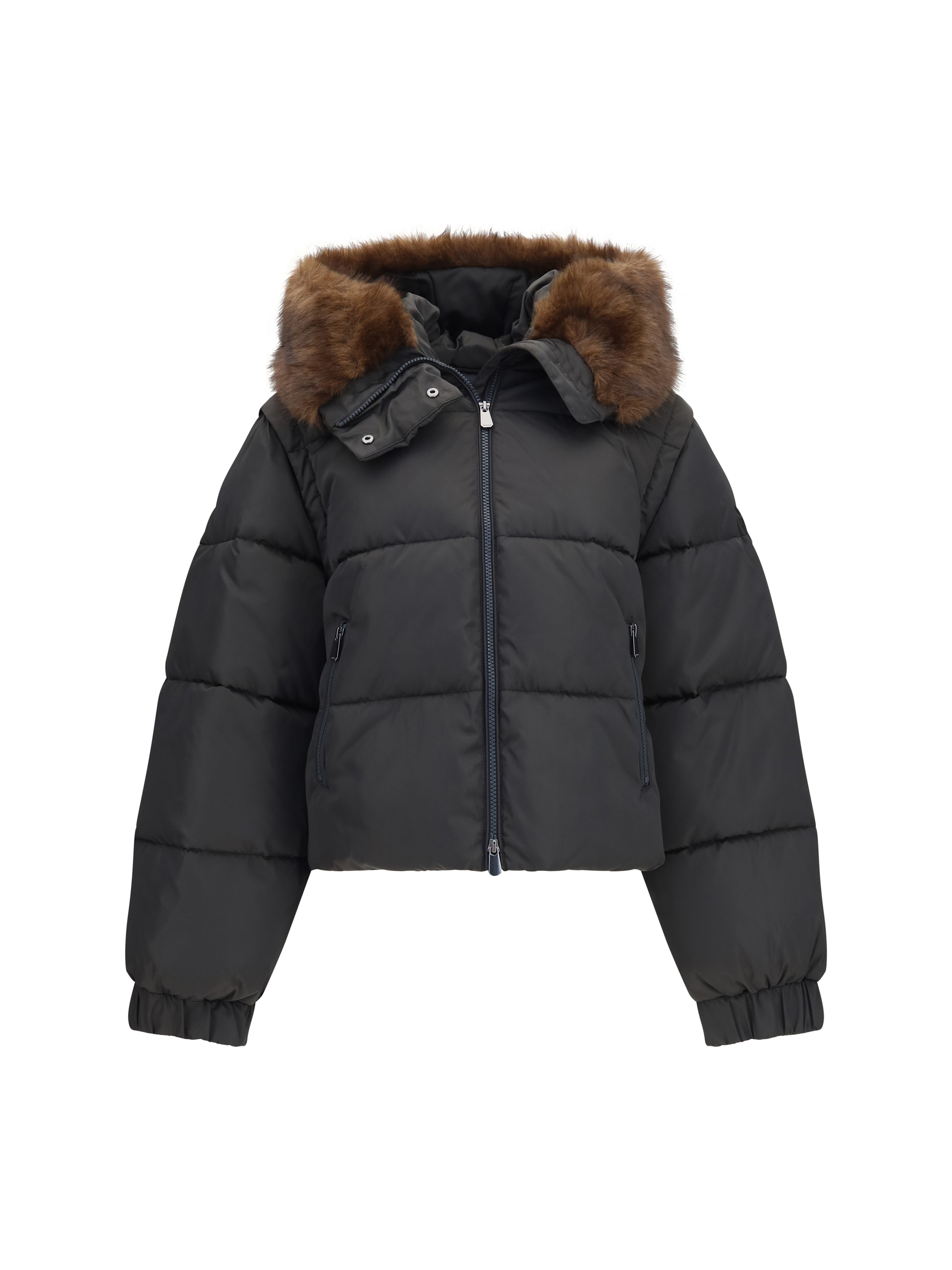 Godetia padded Down Jacket with faux fur