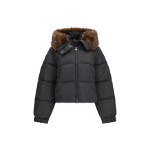 Godetia padded Down Jacket with faux fur