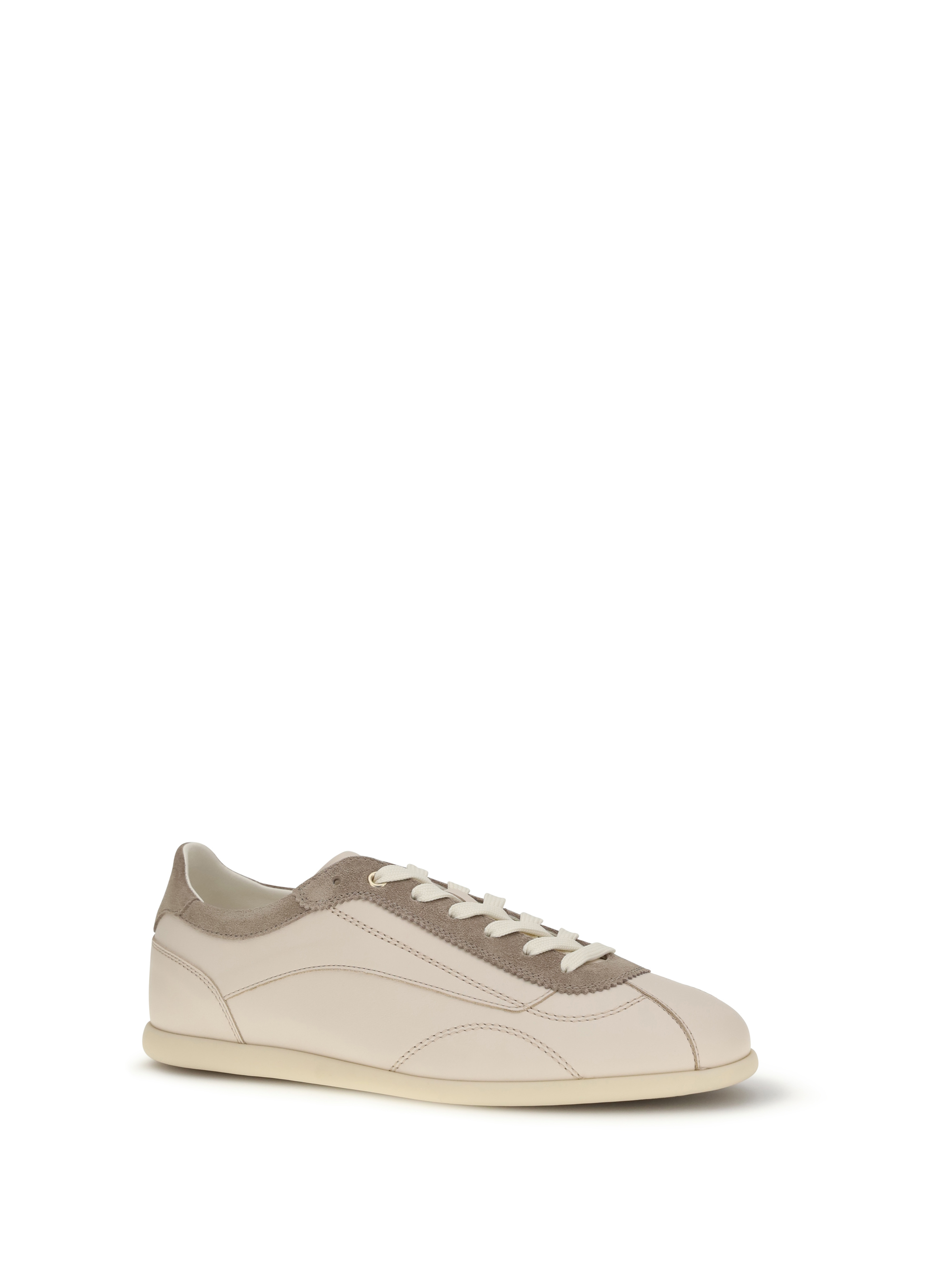 Leather and suede Sneakers with slim sole