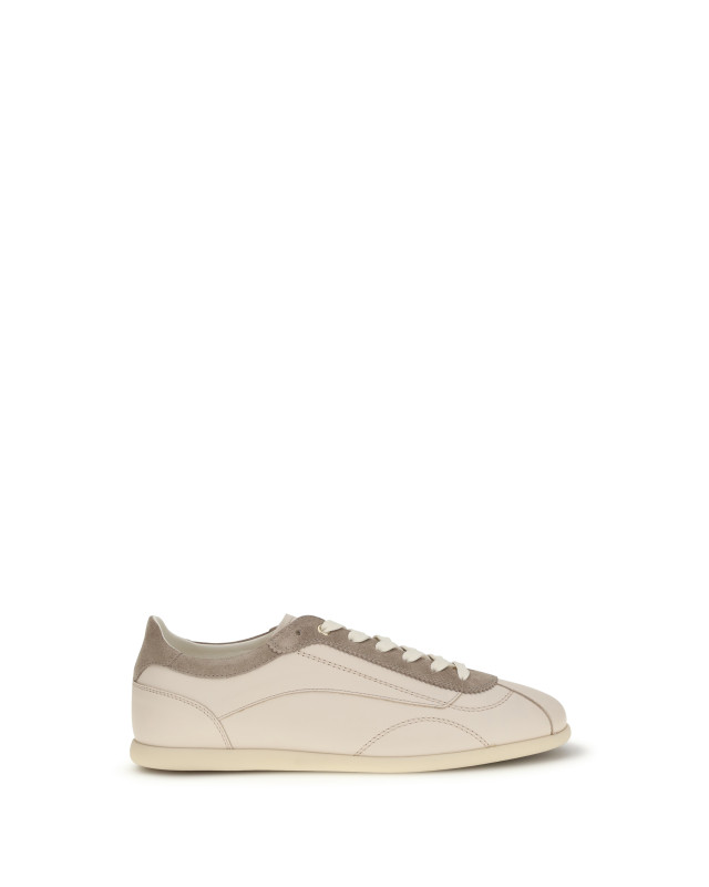 Leather and suede Sneakers with slim sole