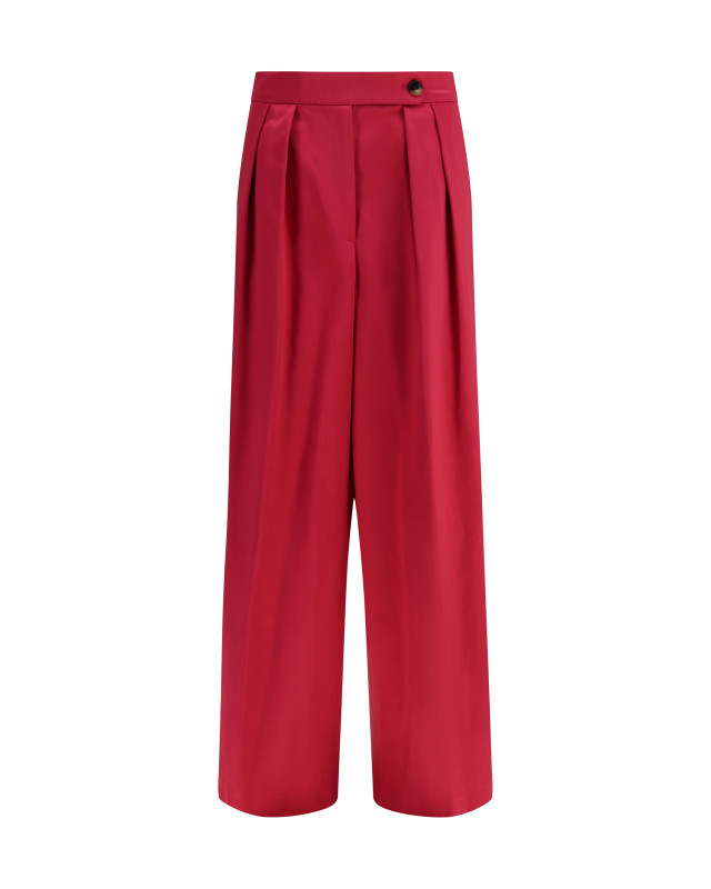 Wide pleated Pants in washed cotton and acetate