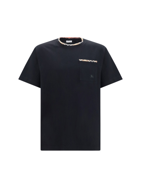 Cotton T-shirt with Check Trims
