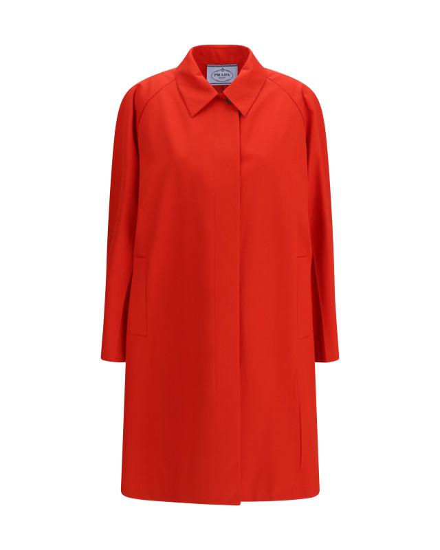 Cotton gabardine Coat with classic collar