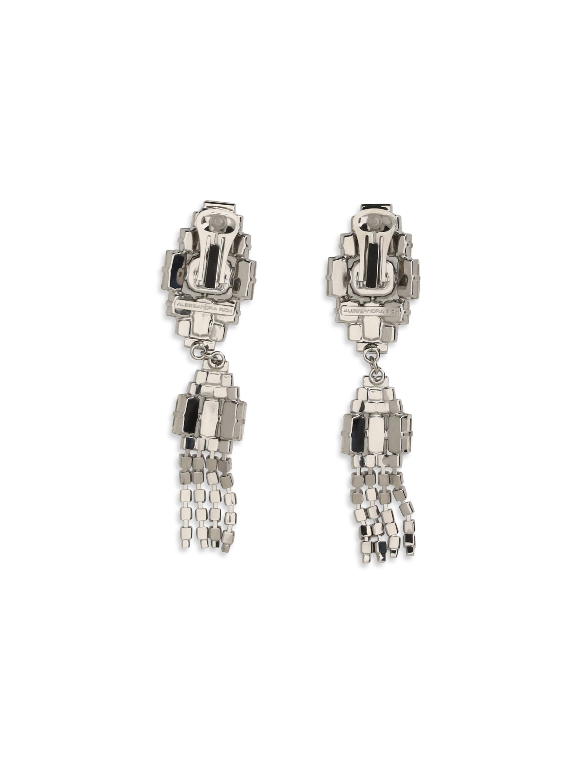 Silver-colored crystal drop Earrings