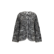 Heron Feather motif brushed Cardigan