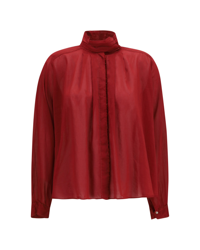 pleated high-neck Blouse