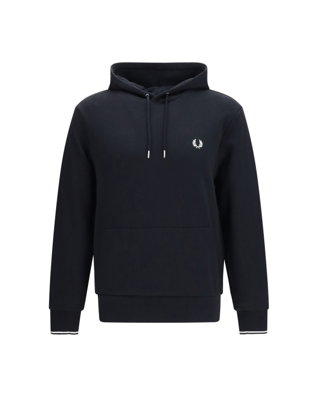 Hoodie with striped cuffs