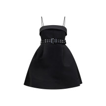 Short satin Dress with a full skirt