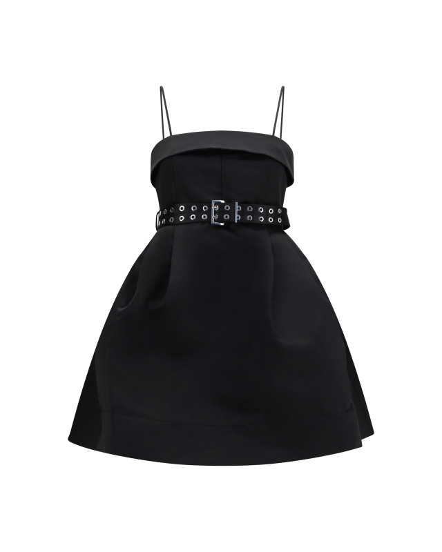 Short satin Dress with a full skirt