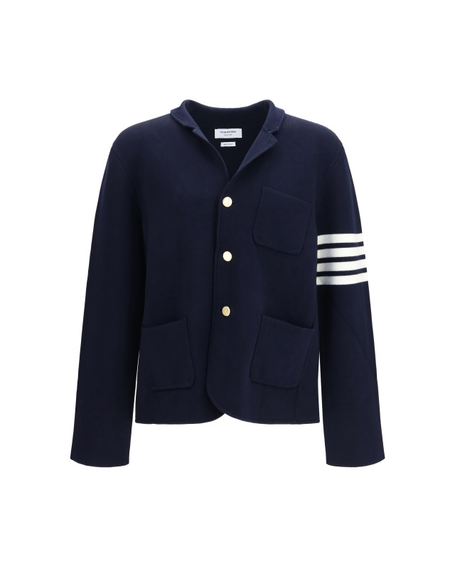Single-breasted wool Jacket with four-bar sleeve detail