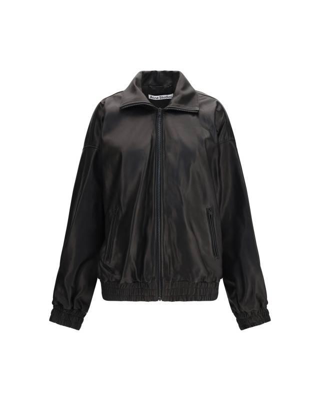 Leather Jacket with high collar