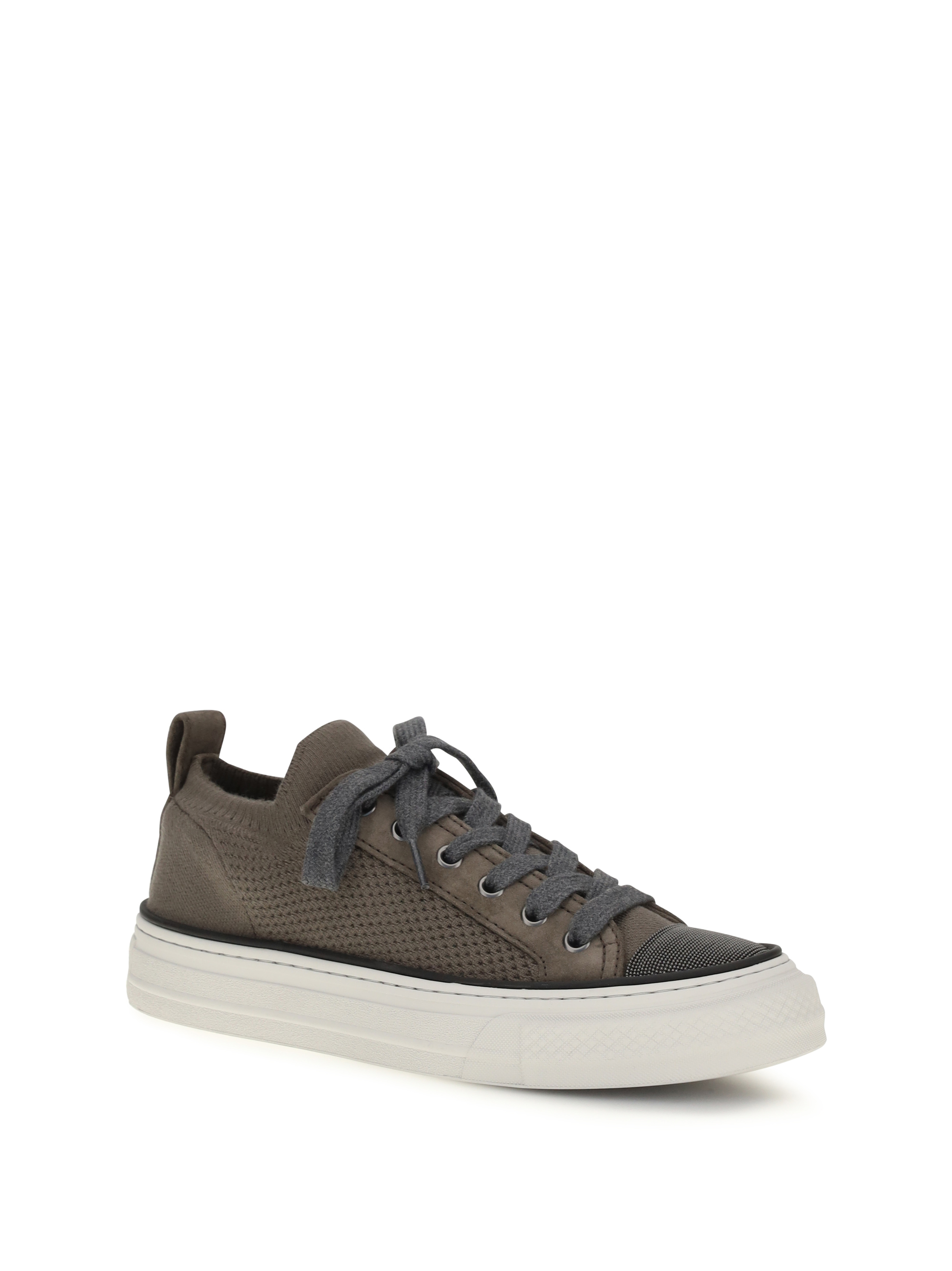 Cotton knit and suede Sneakers