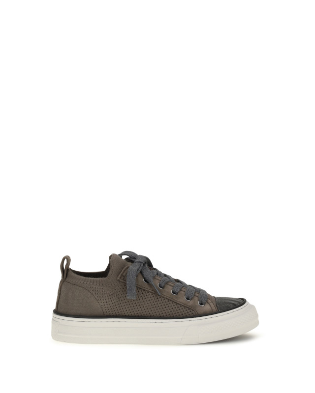 Cotton knit and suede Sneakers