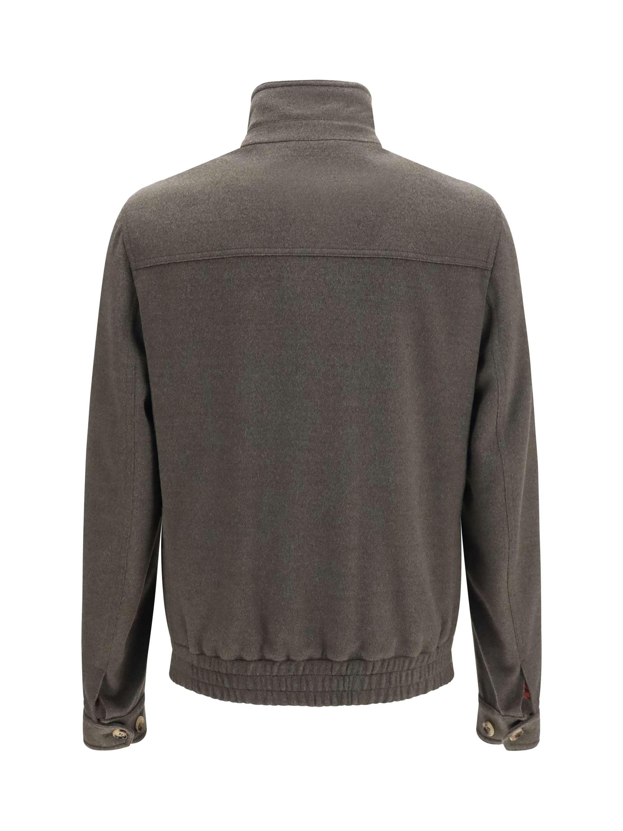 Wool zip Jacket with high collar
