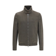 Wool zip Jacket with high collar