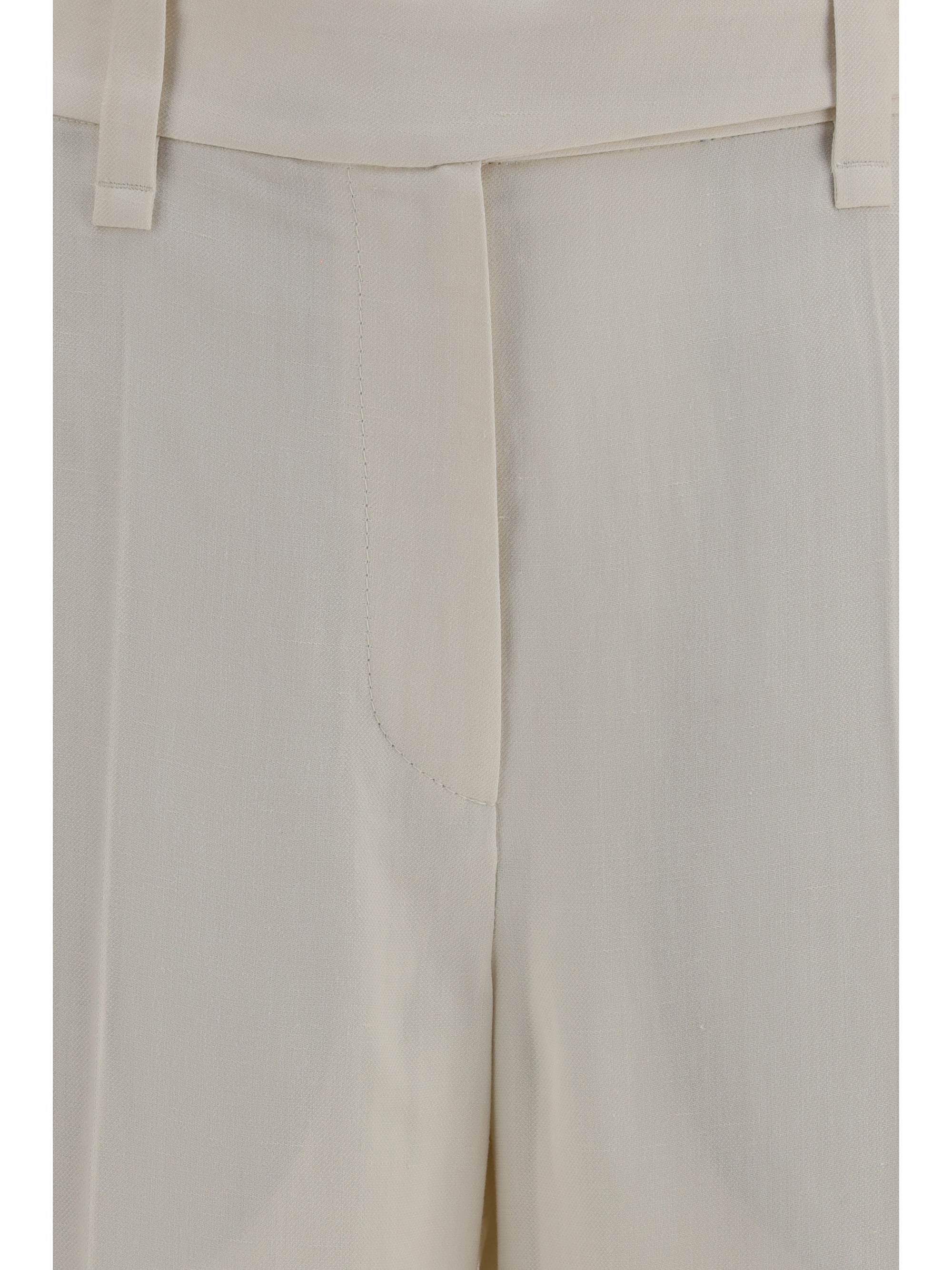 Cigarette Pants in fluid viscose and linen twill