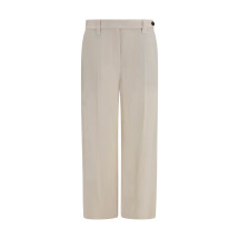 Cigarette Pants in fluid viscose and linen twill