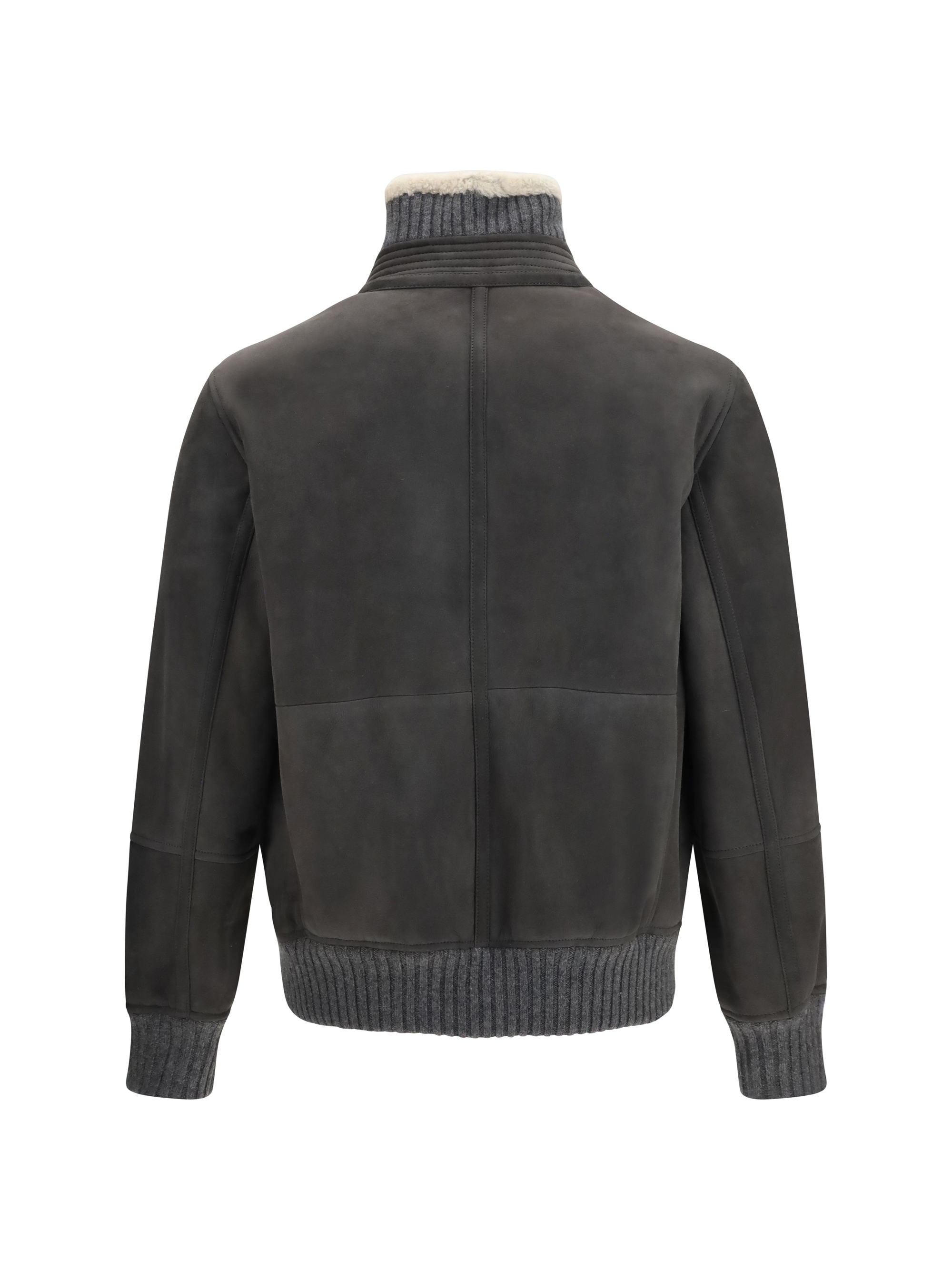 Shearling Jacket with zip and high neck