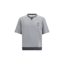 Melange fabric T-shirt
