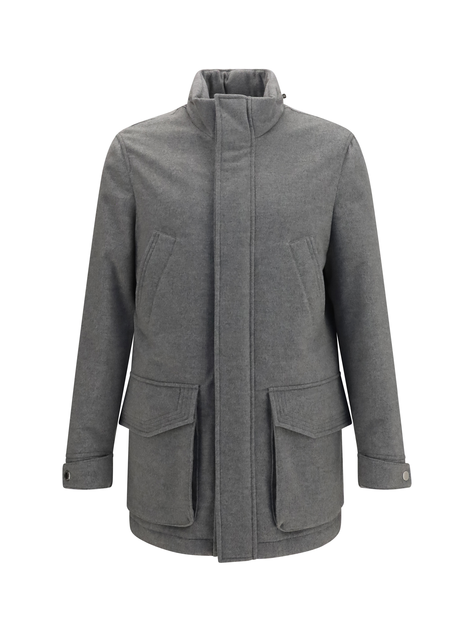 Cashmere Jacket with zip and buttons