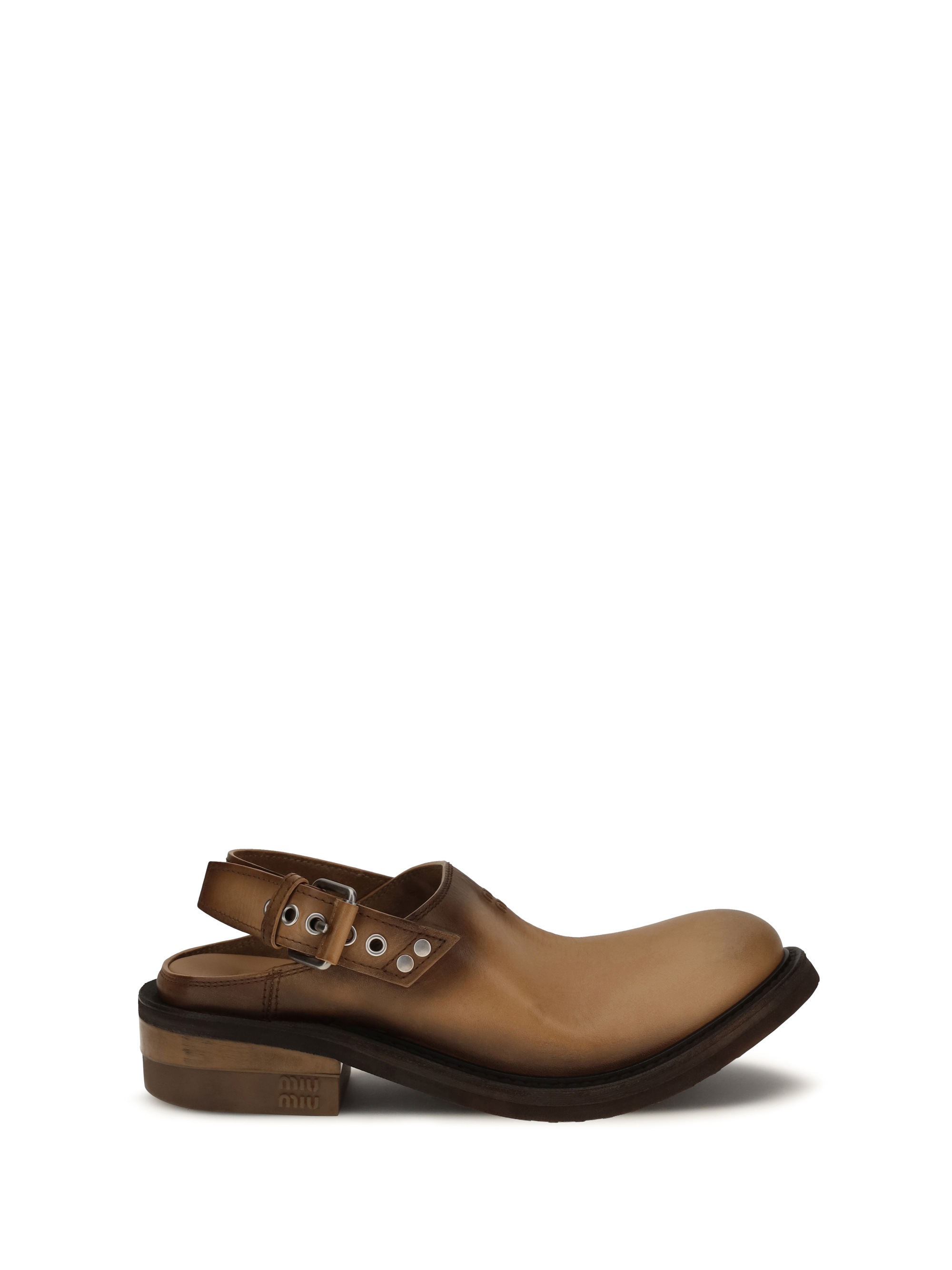 Foule leather Mules