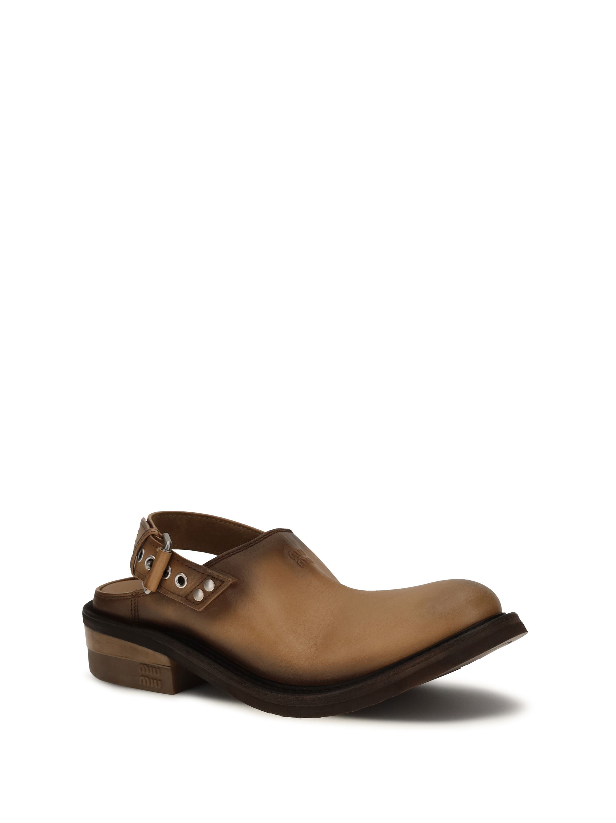 Foule leather Mules