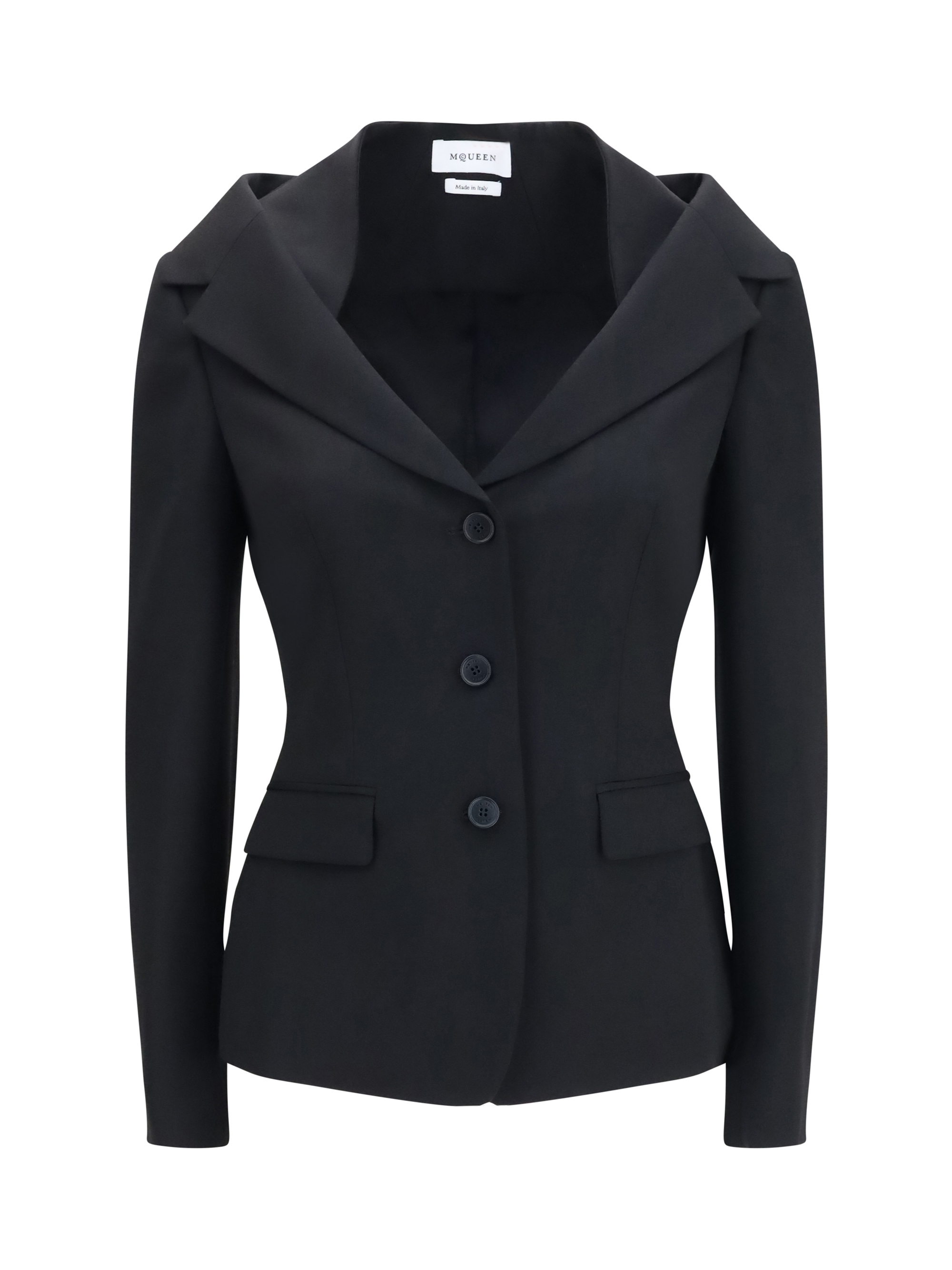 Structured off-shoulder Jacket with harness details