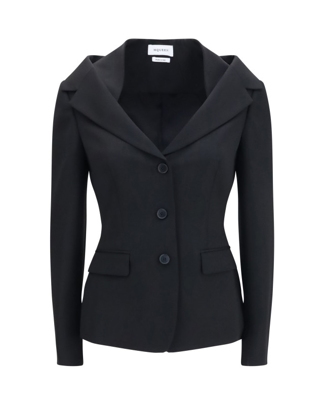 Structured off-shoulder Jacket with harness details