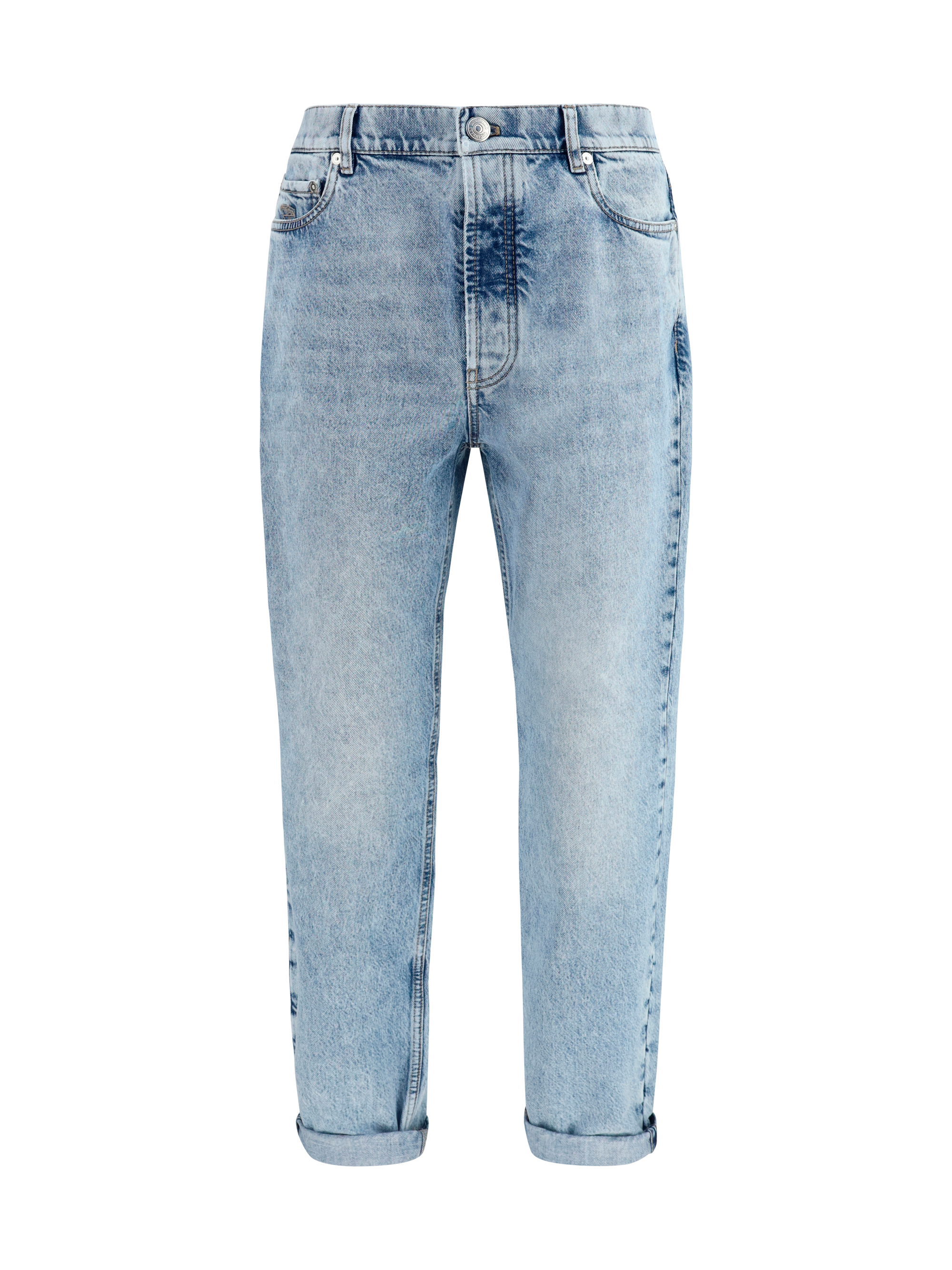 Straight-leg turn-up Jeans