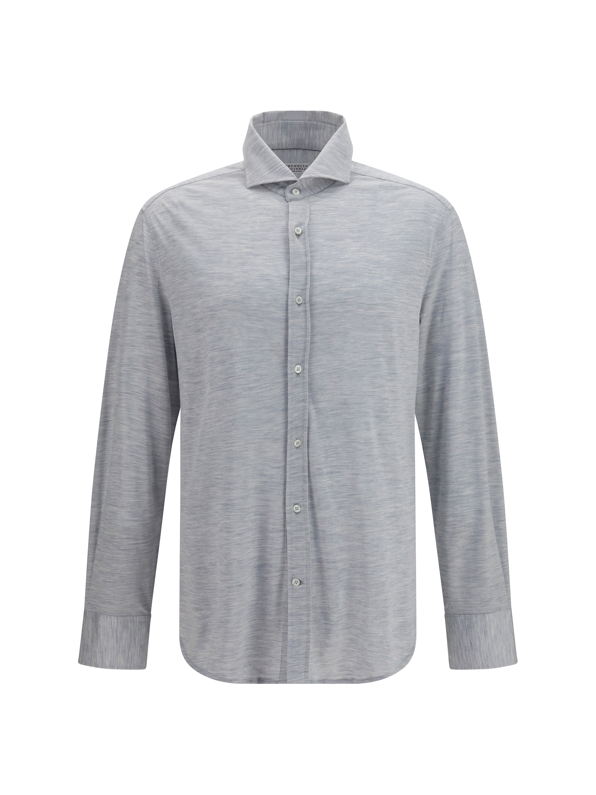 Silk and cotton jersey Shirt with spread collar