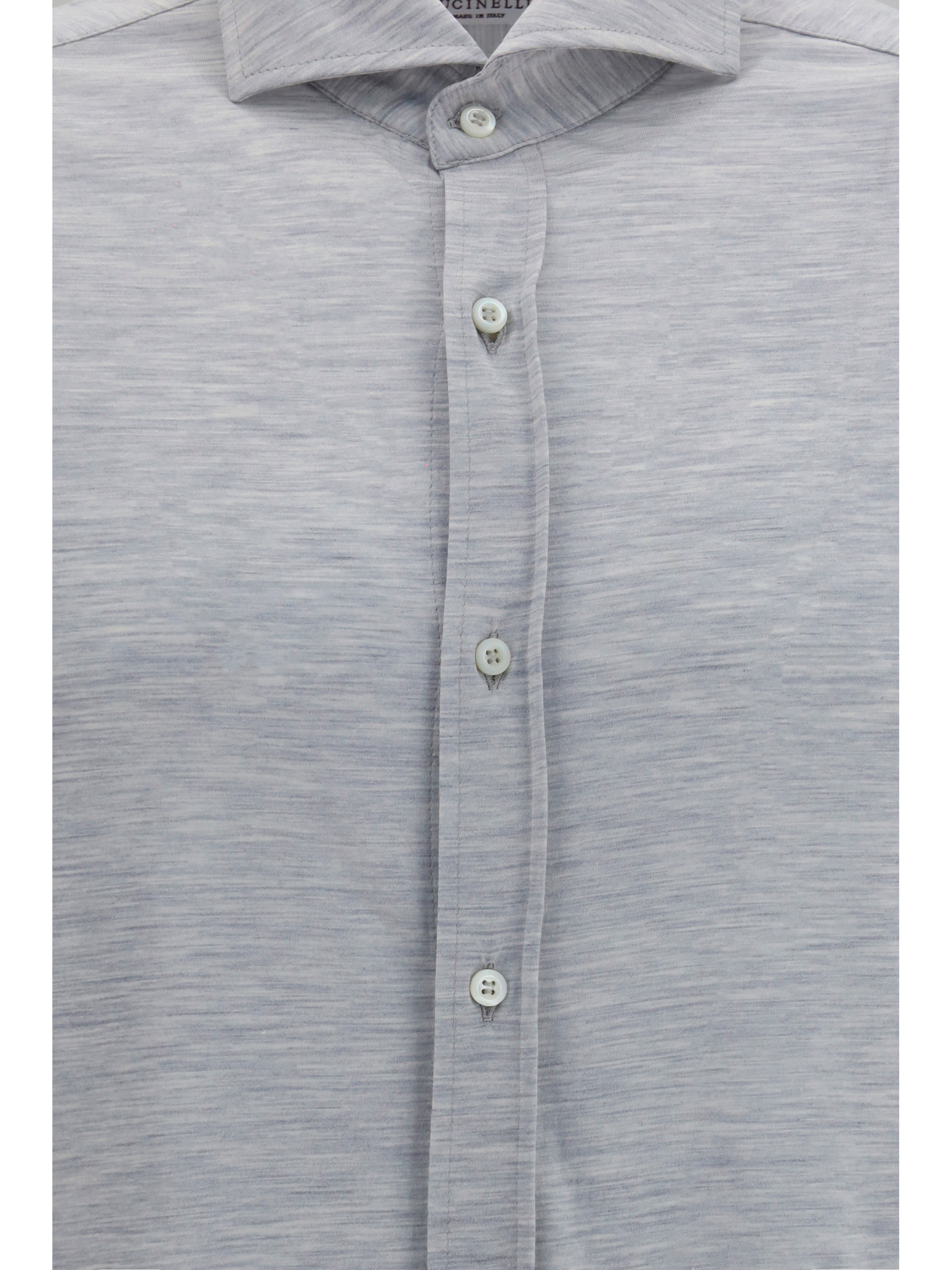 Silk and cotton jersey Shirt with spread collar