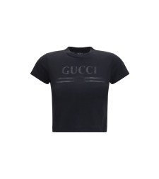 Cotton jersey T-shirt with devoré detail