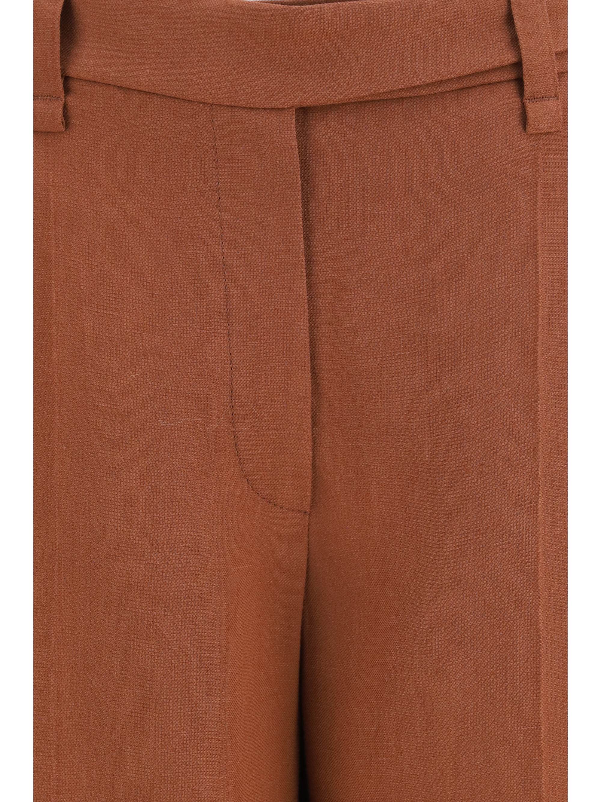 Cigarette Pants in fluid viscose and linen twill