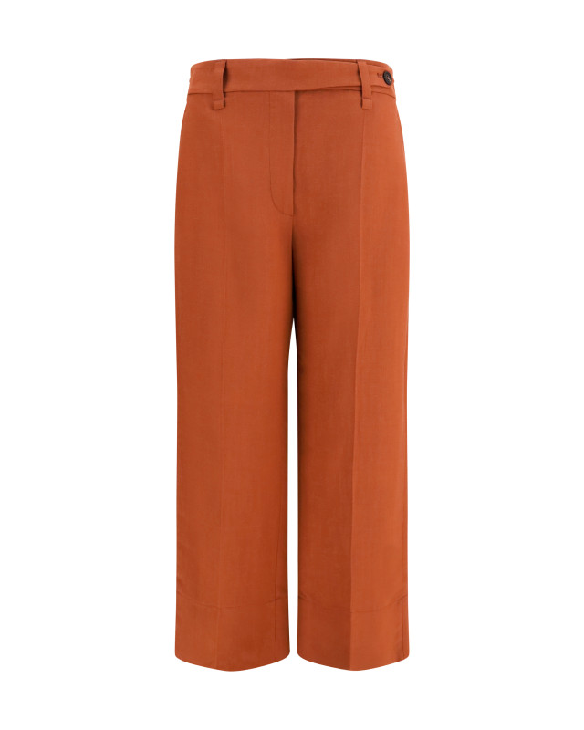 Cigarette Pants in fluid viscose and linen twill