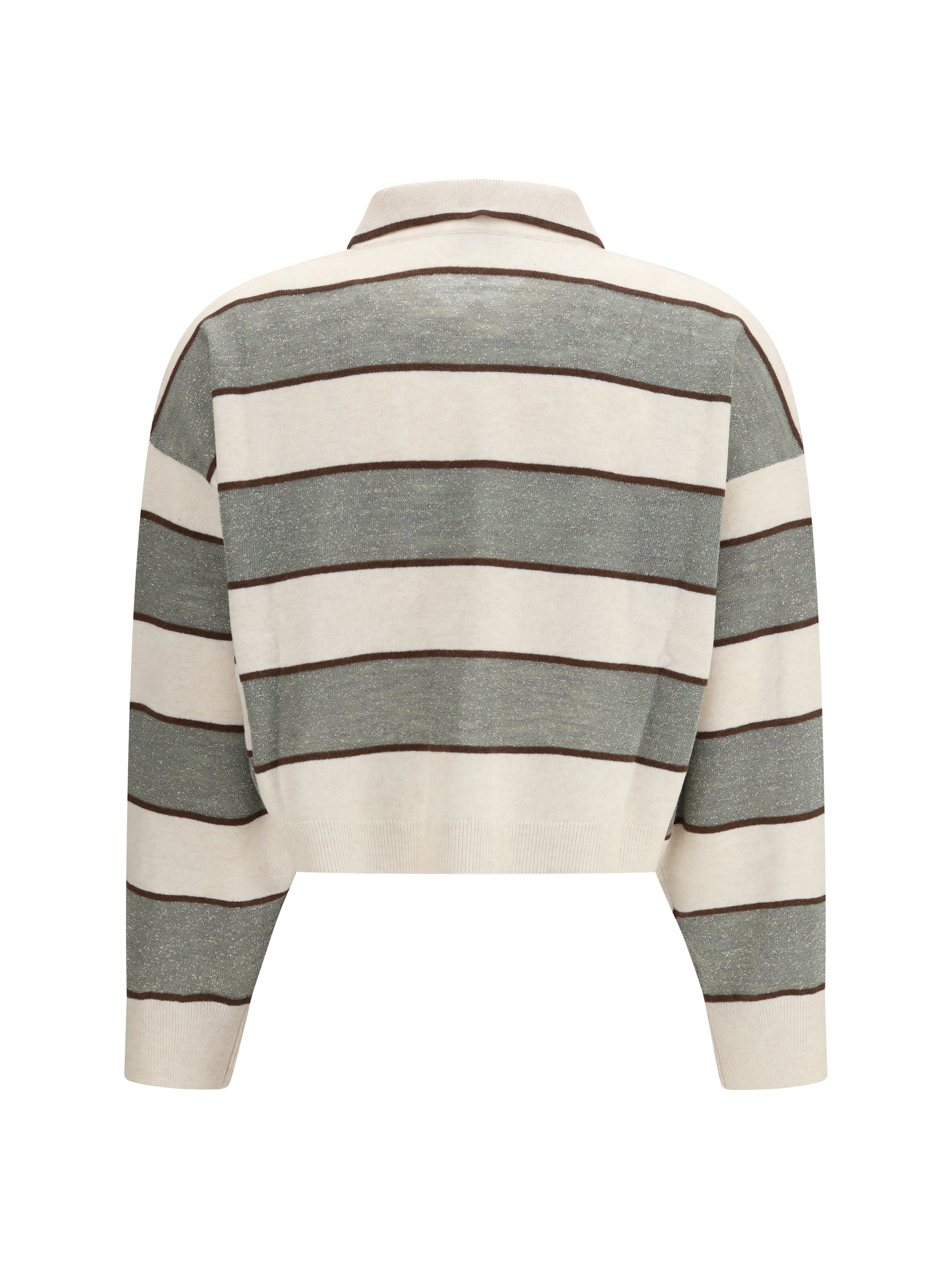 Polo Crop in Sparkling Stripes knit