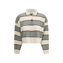 Polo Crop in Sparkling Stripes knit