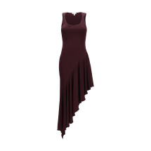 Asymmetric fluid jersey Dress