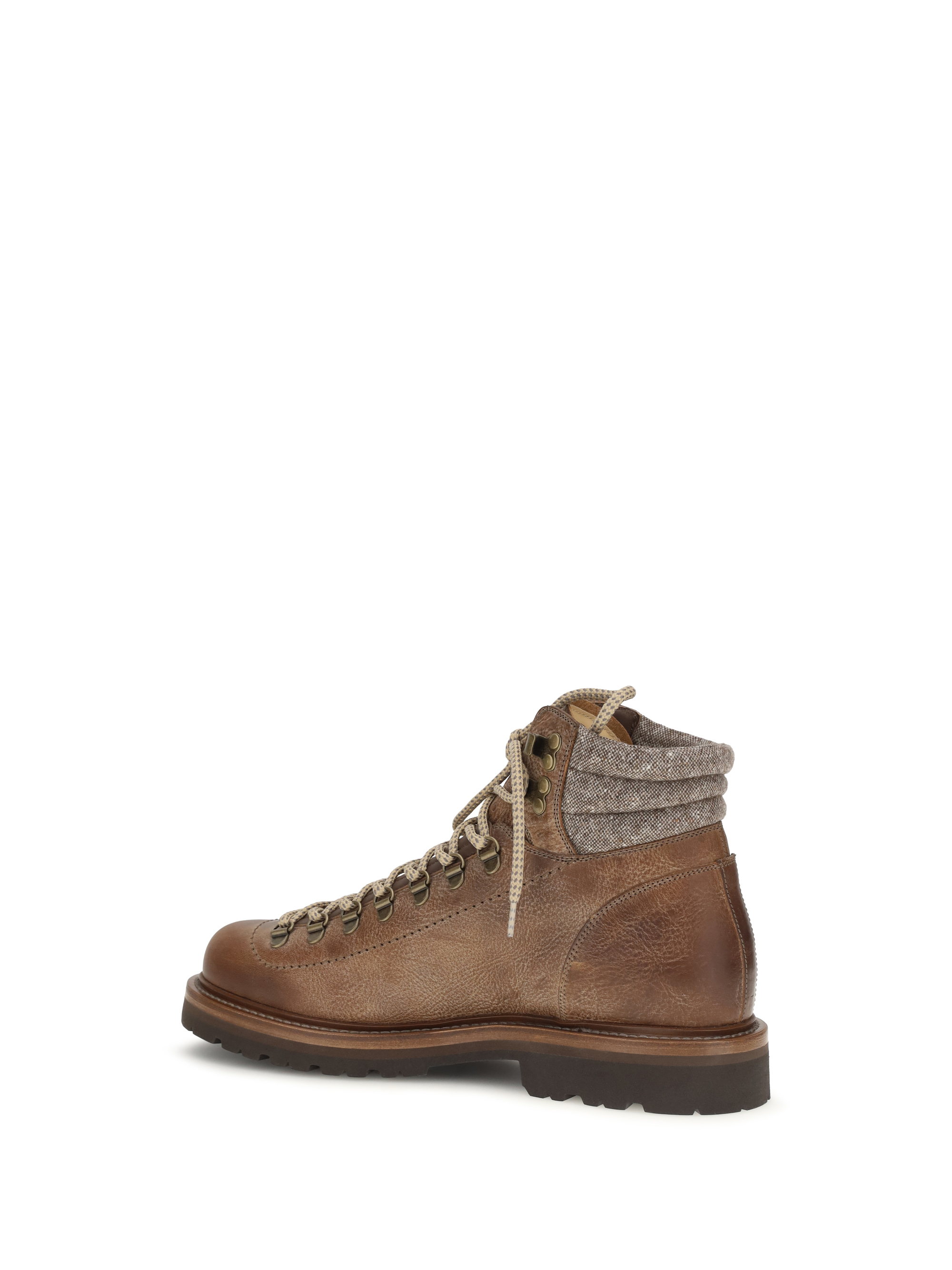 Mountain Boots in leather with wool and cashmere inserts