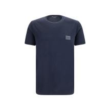 Cotton T-shirt with logo plaque
