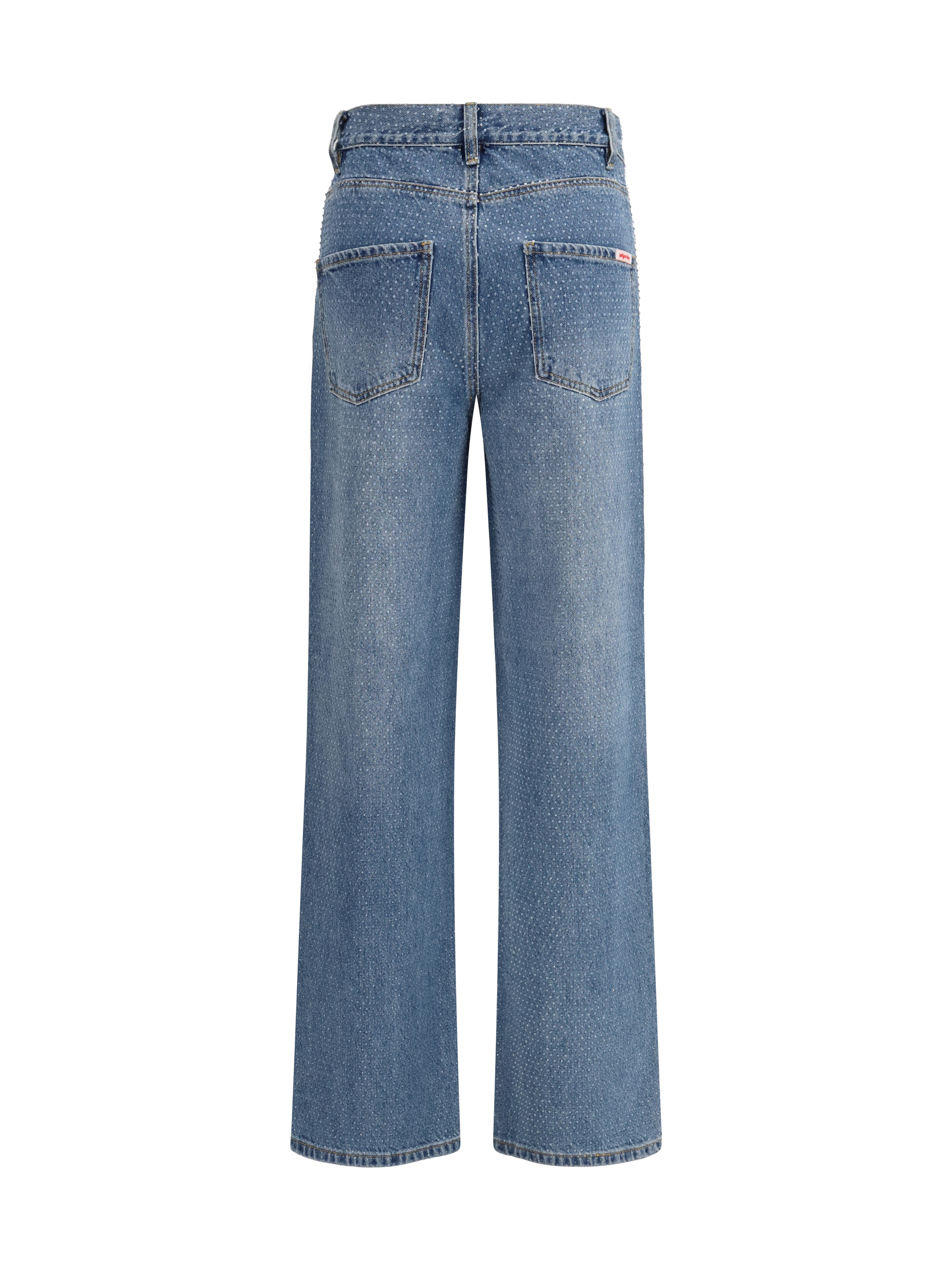 Straight-leg Jeans with all-over rhinestones