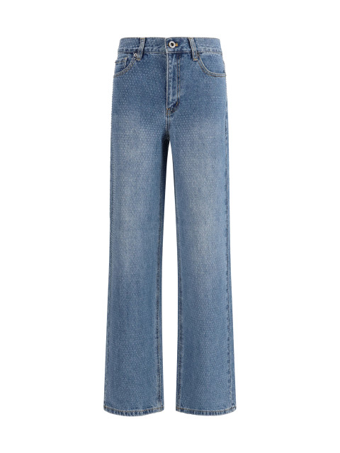 Straight-leg Jeans with all-over rhinestones