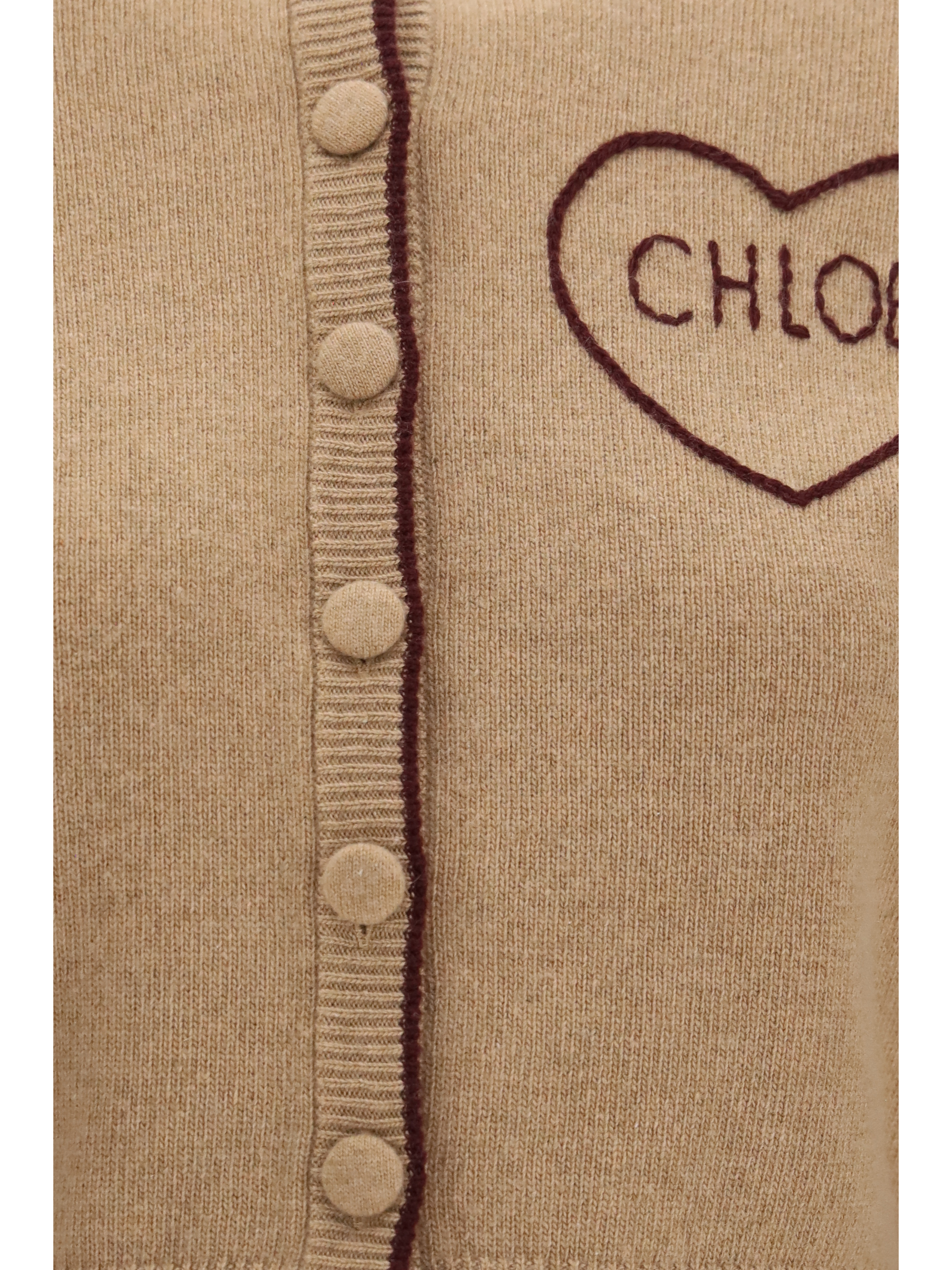 Fitted logo Cardigan in wool and cashmere