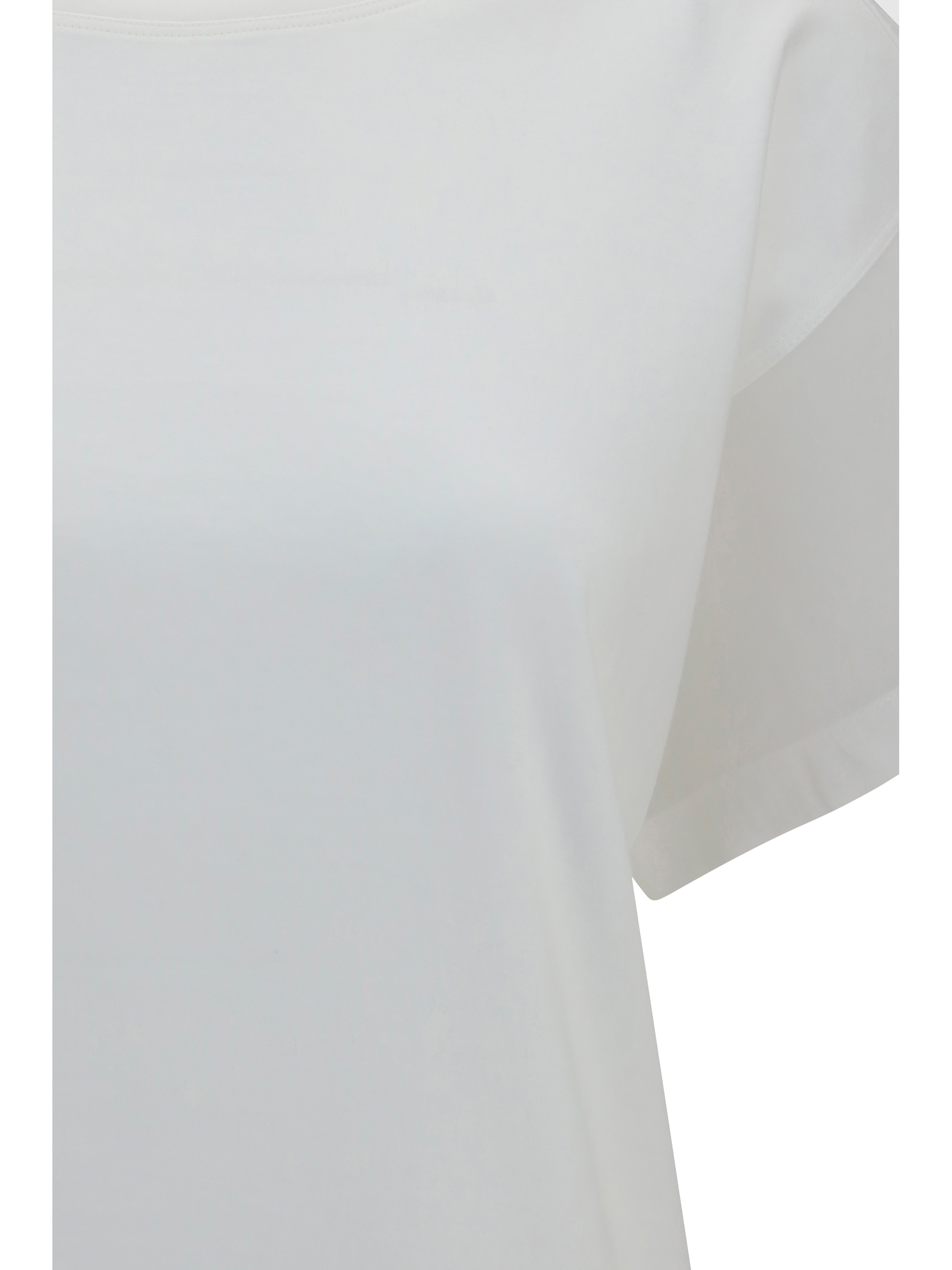 Cotton T-shirt with sheer sleeves and side panels