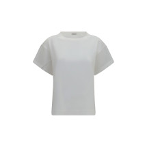 Cotton T-shirt with sheer sleeves and side panels