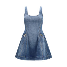 Denim flared mini Dress