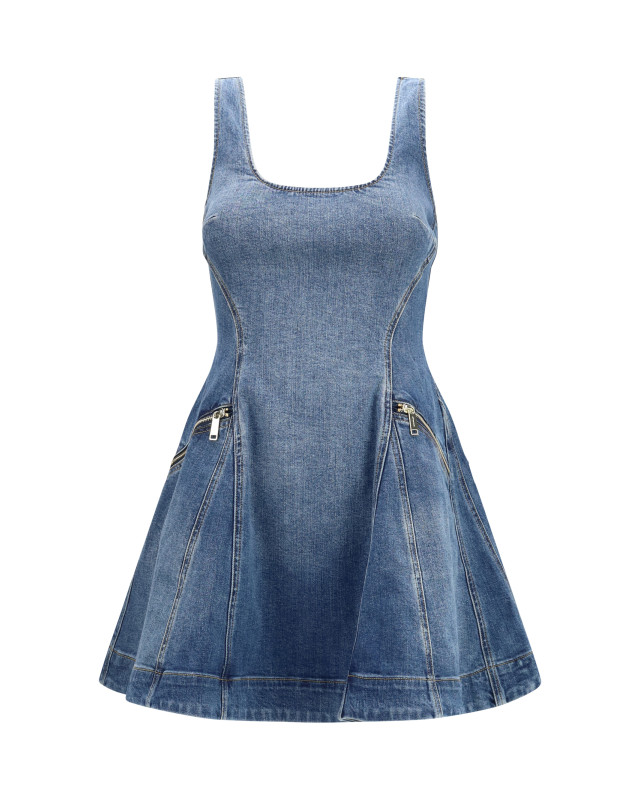 Denim flared mini Dress